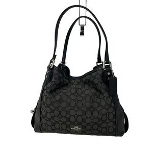 Coach Edie Shoulder Bag 31 Signature Canvas and Leather Horse and Carriage Tote